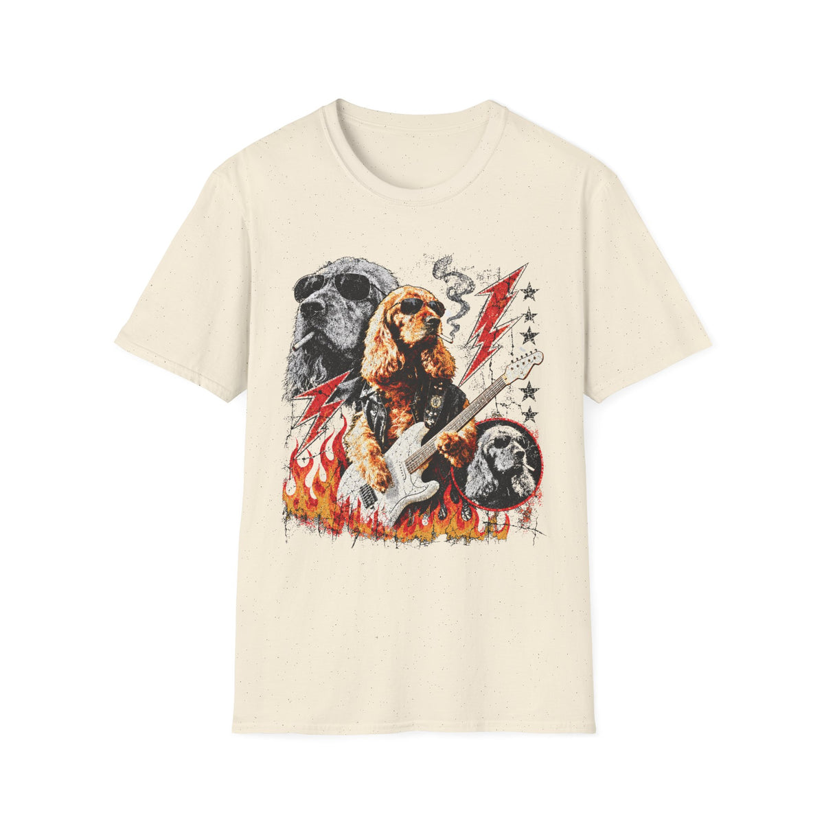 Smoking Guitarist Dog T-Shirt