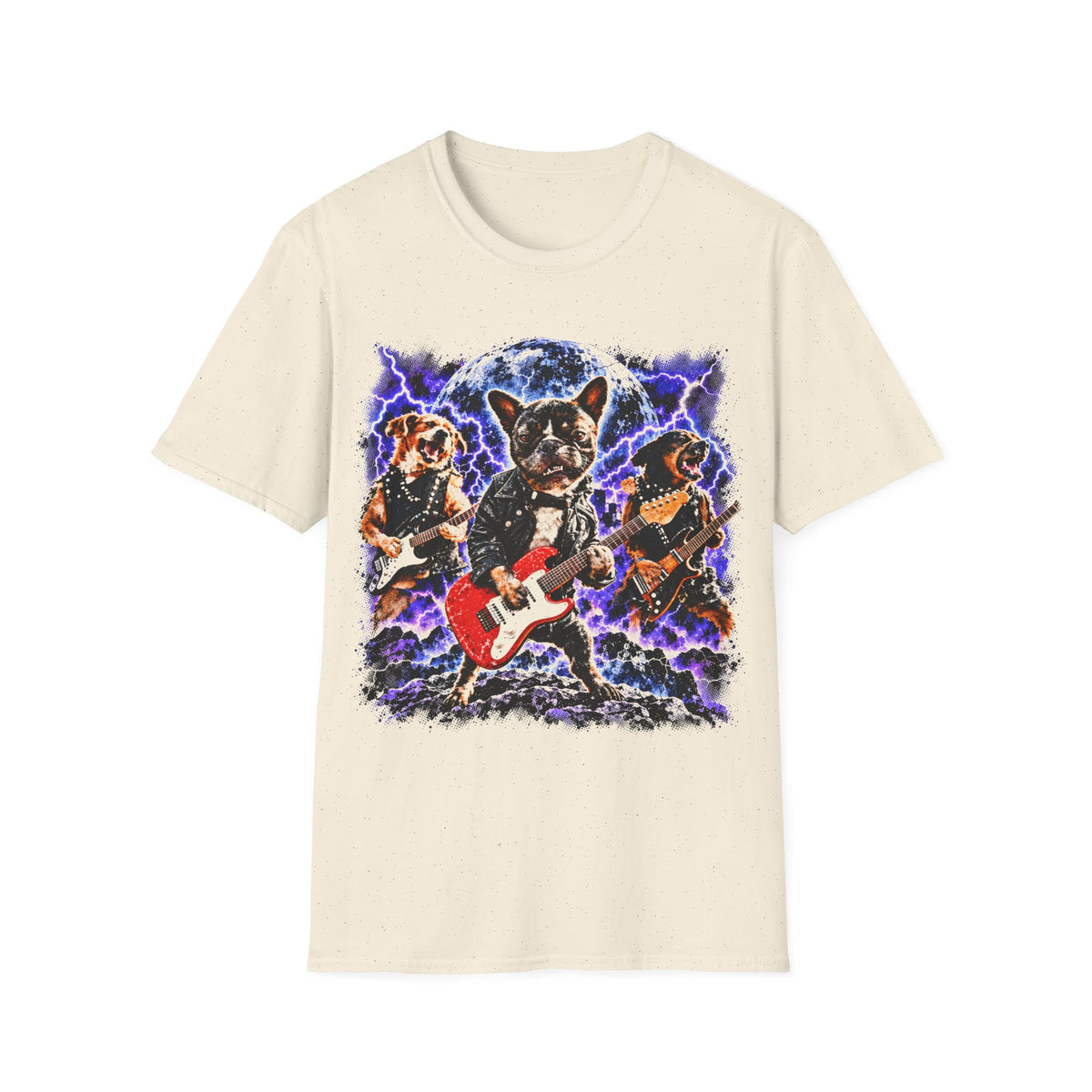 T-Shirt Golden Bulldog Français Chihuahua Guitaristes