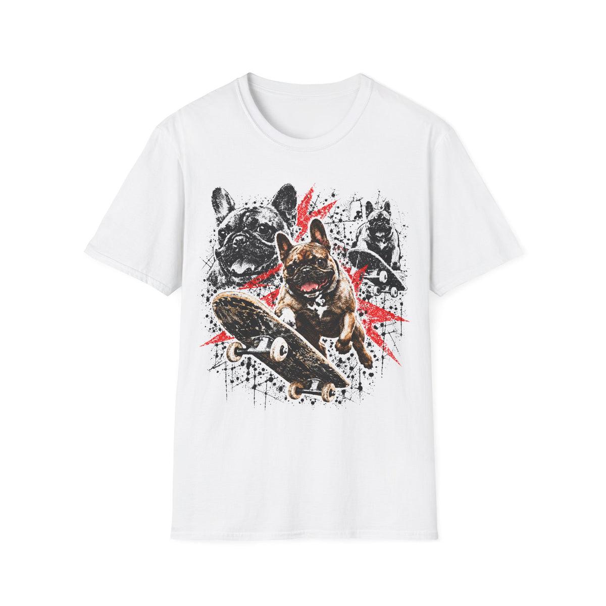 French Skate Dog T-Shirt