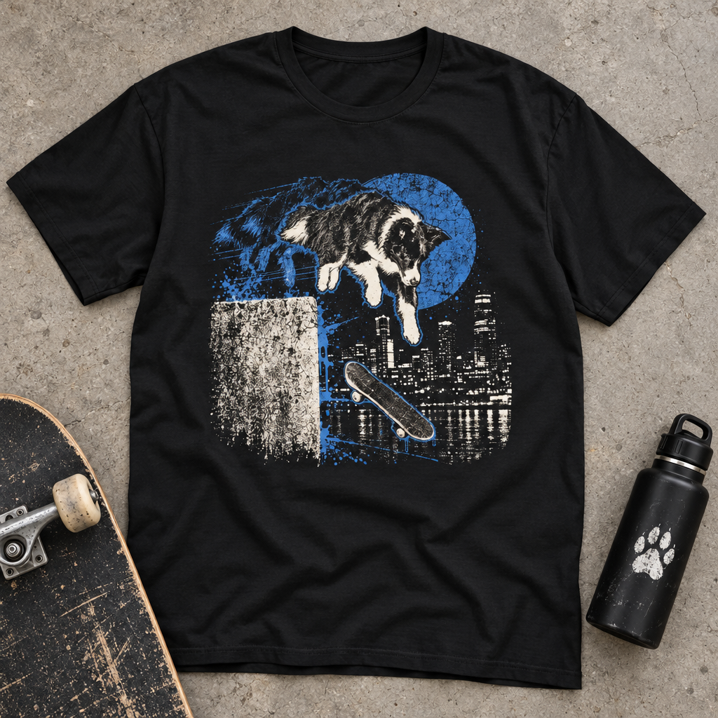 Border Skate Dog T-Shirt