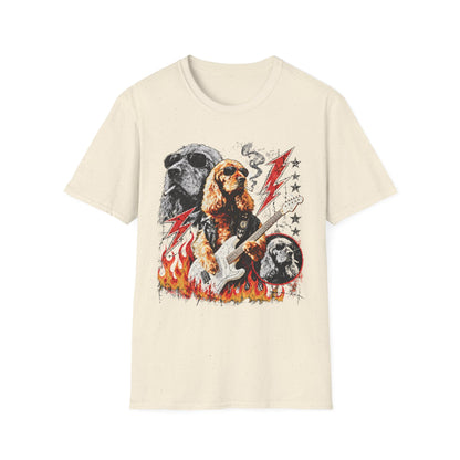 Smoking Guitarist Dog T-Shirt