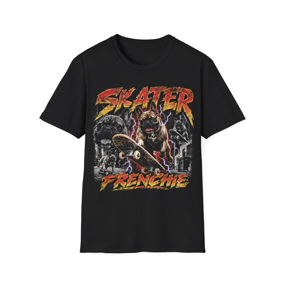 Skater Frenchie Dog T-Shirt