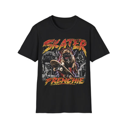 Skater Frenchie Dog T-Shirt