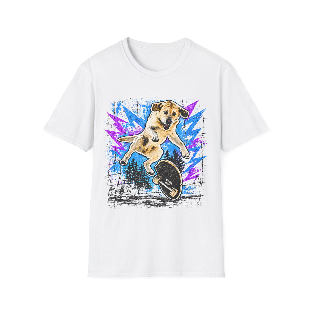Funny Face Skate Dog T-Shirt