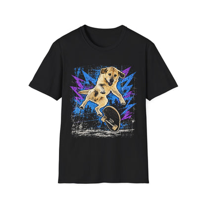 Funny Face Skate Dog T-Shirt