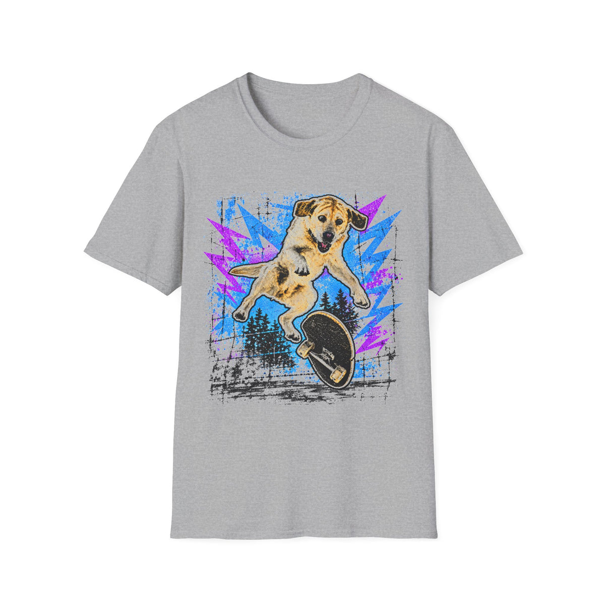 Funny Face Skate Dog T-Shirt