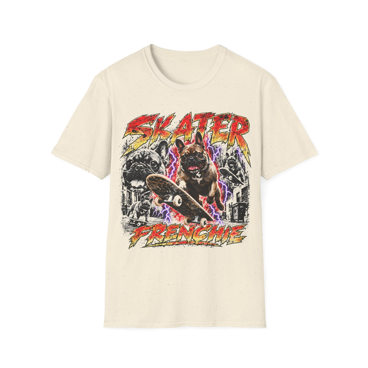 Skater Frenchie Dog T-Shirt