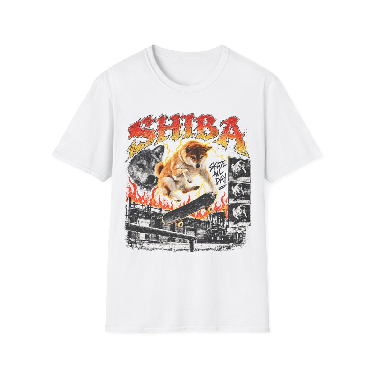 Shiba Skate Dog T-Shirt