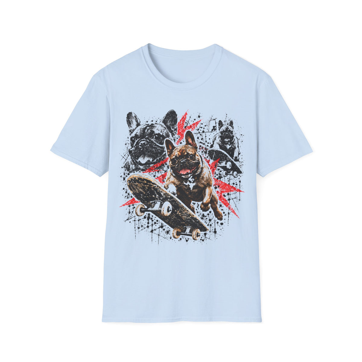 French Skate Dog T-Shirt