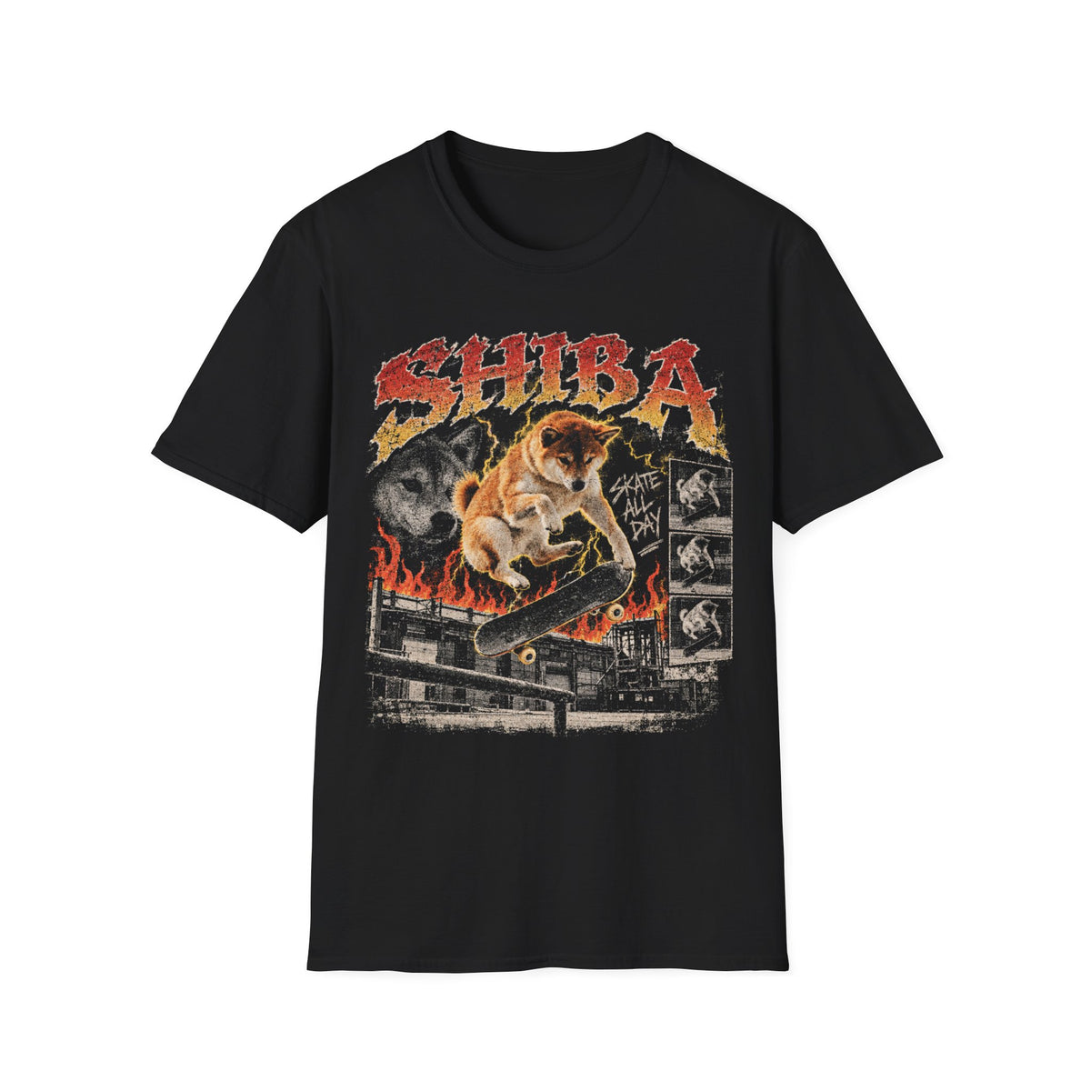 Shiba Skate Dog T-Shirt