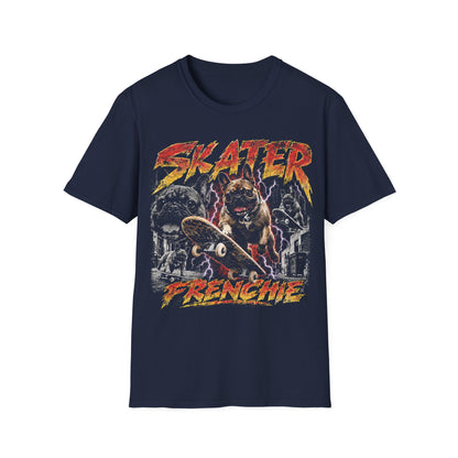 Skater Frenchie Dog T-Shirt
