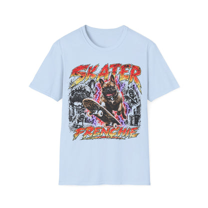 Skater Frenchie Dog T-Shirt