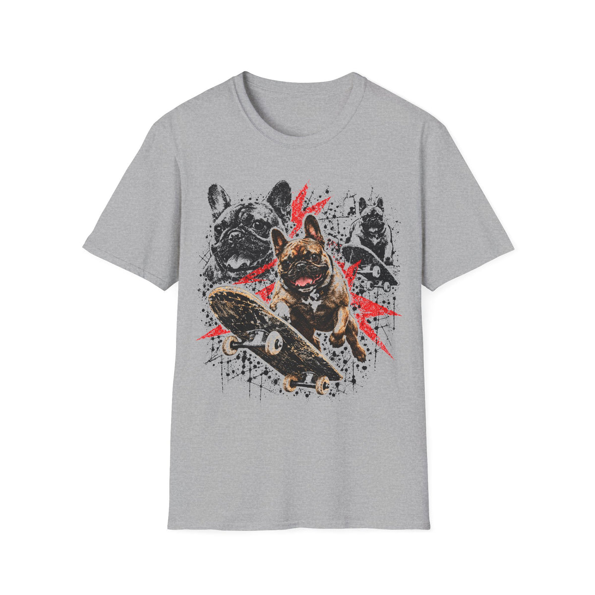 French Skate Dog T-Shirt