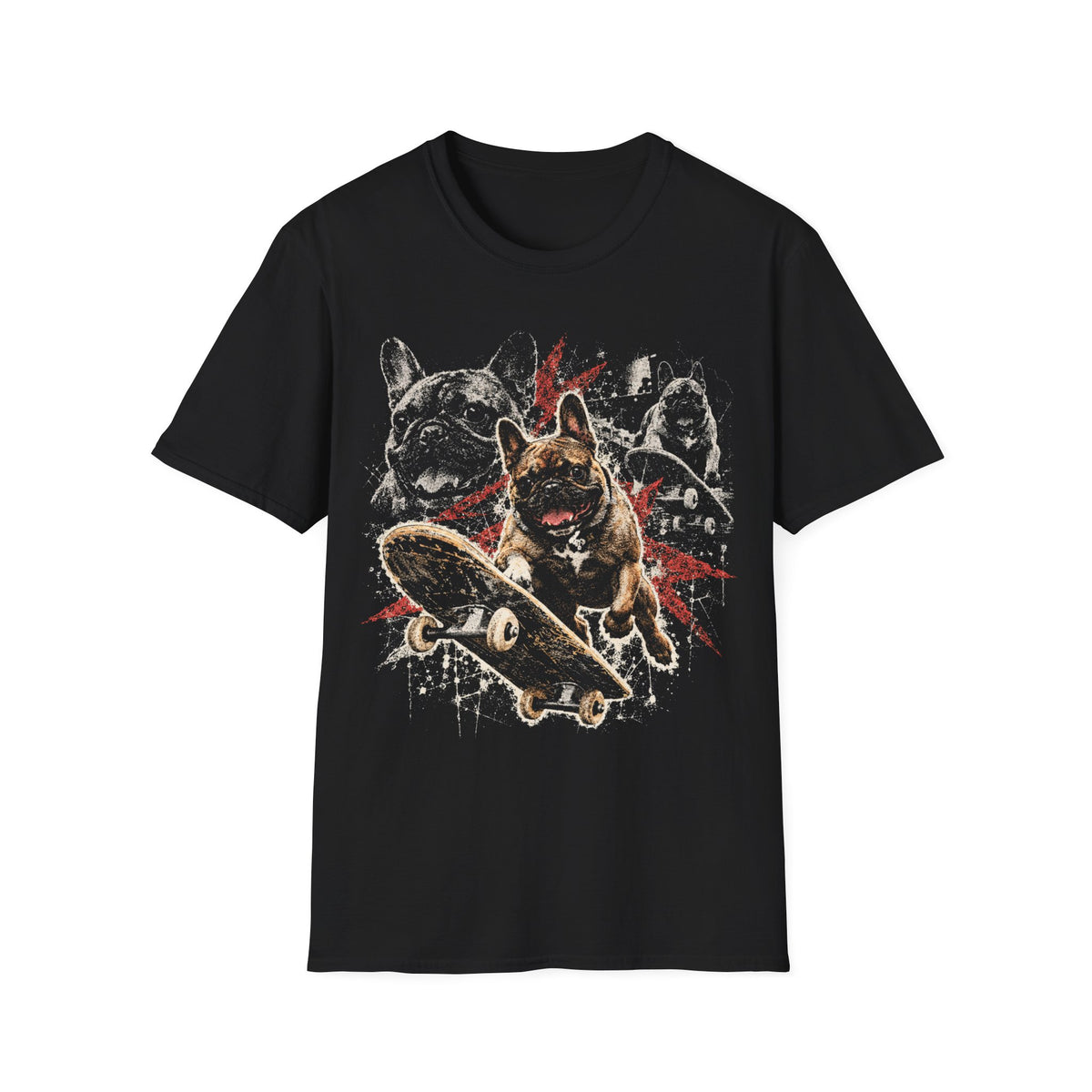 French Skate Dog T-Shirt