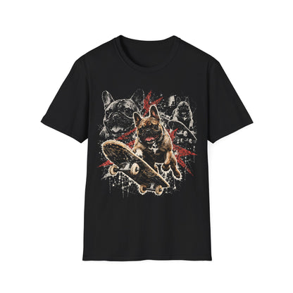 French Skate Dog T-Shirt