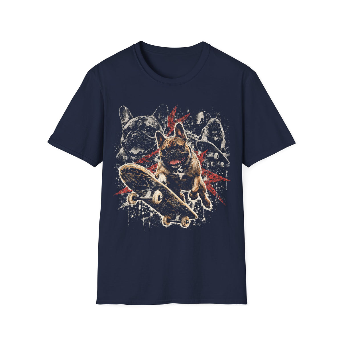 French Skate Dog T-Shirt