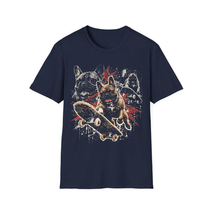 French Skate Dog T-Shirt