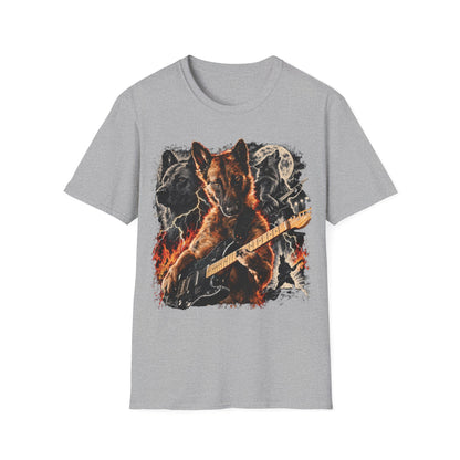 Fire Guitarist Dog T-Shirt