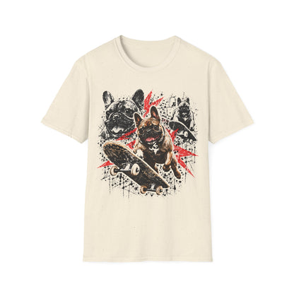 French Skate Dog T-Shirt