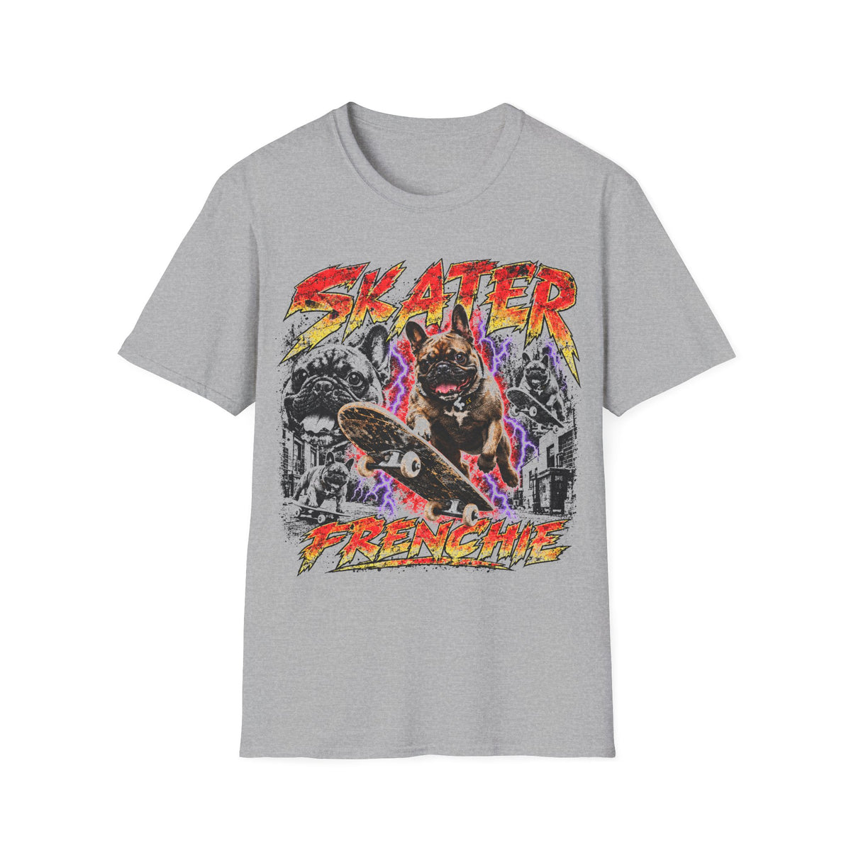 Skater Frenchie Dog T-Shirt