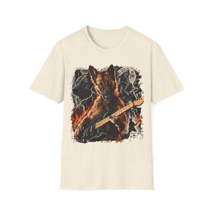 Fire Guitarist Dog T-Shirt