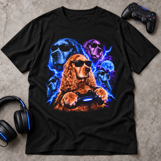 Playing Video Game Dog T-Shirt