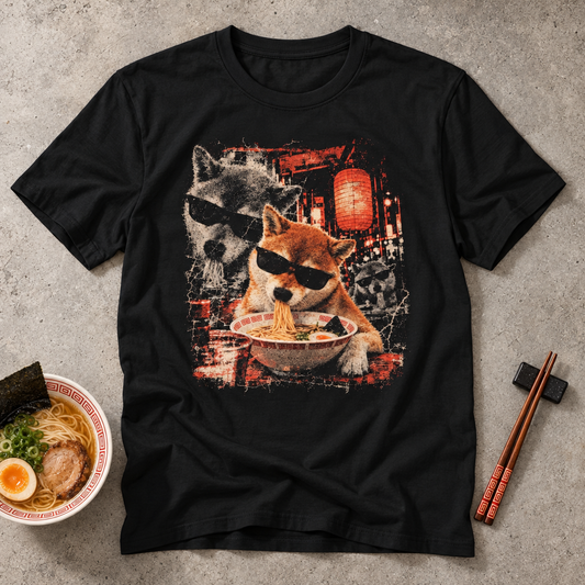 Eating Ramen Dog T-Shirt