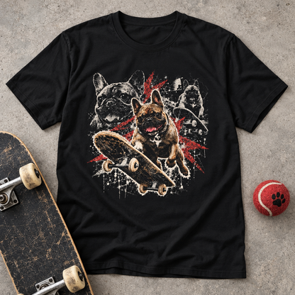 French Skate Dog T-Shirt