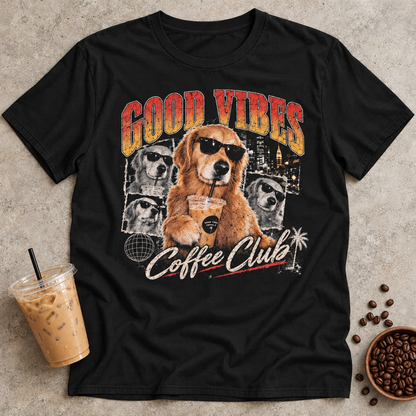 Good Vibes Coffee Club Dog T-Shirt