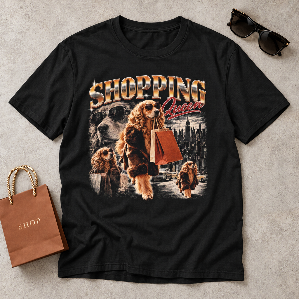 Shopping Queen Dog T-Shirt