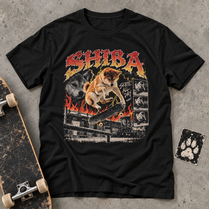 Shiba Skate Dog T-Shirt