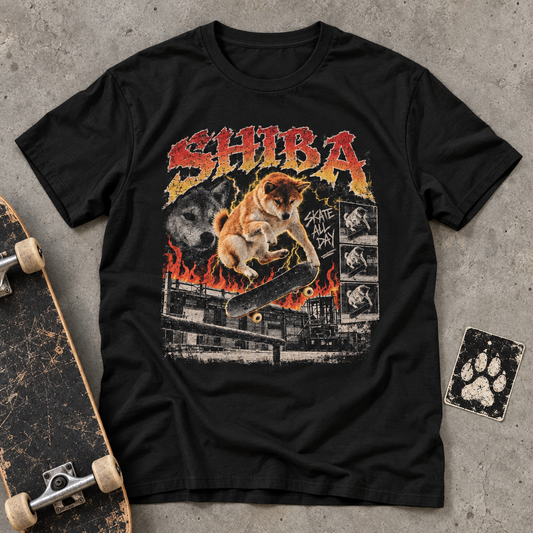 Shiba Skate Dog T-Shirt